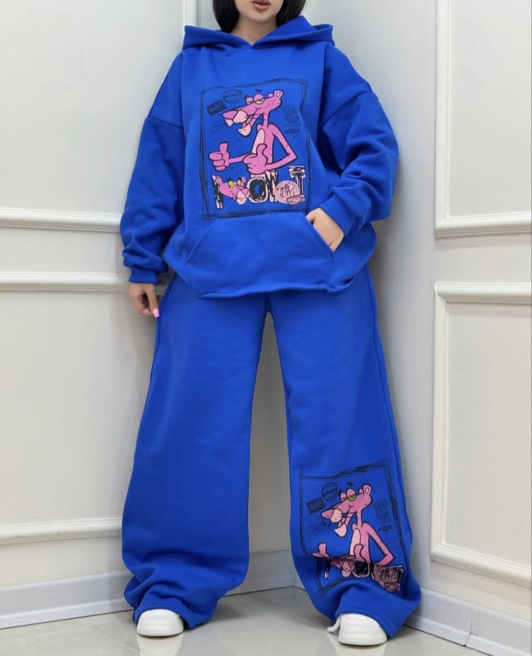 ست هودی شلوار داخل کرکی زنانه فری سایز