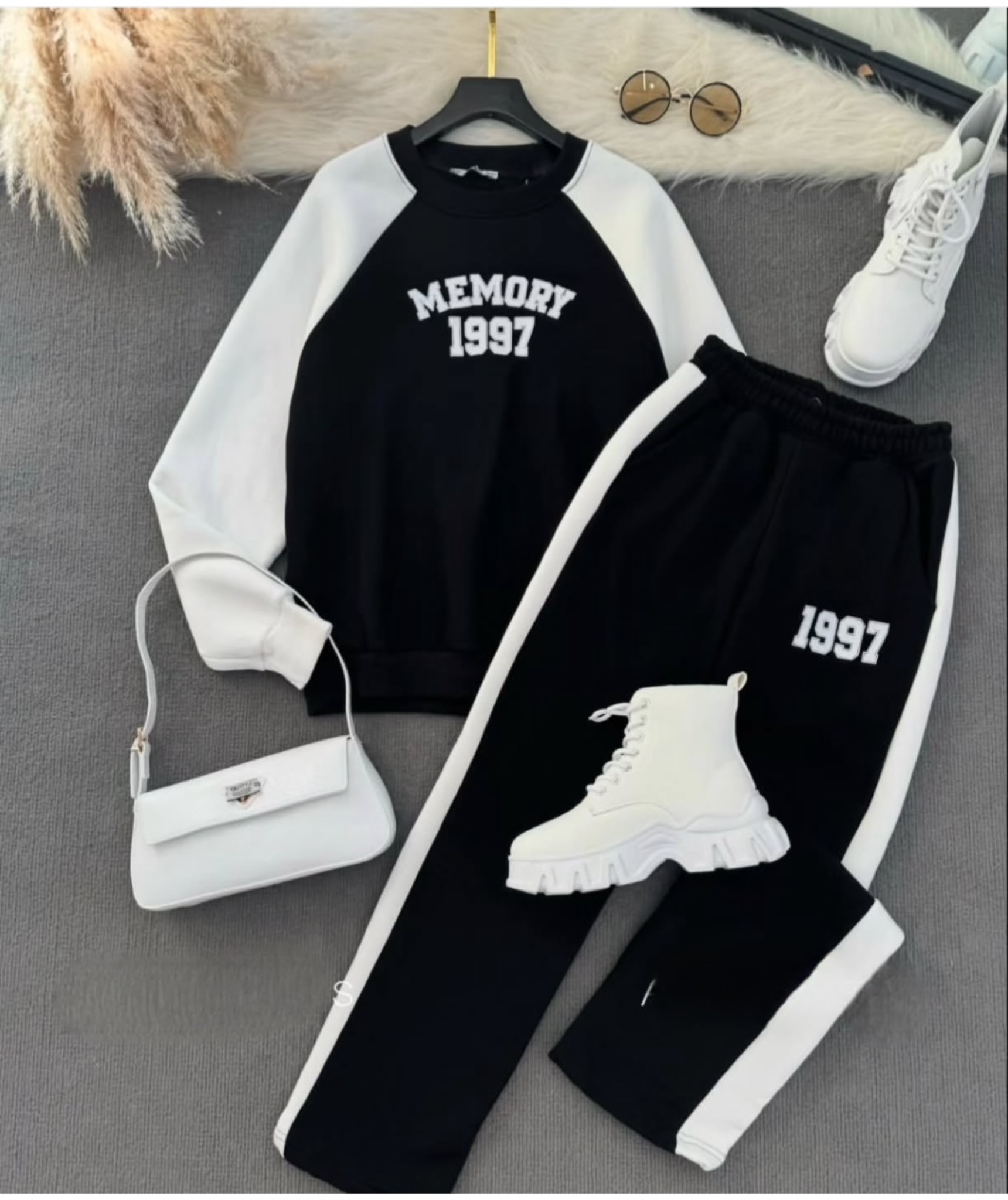 ست دورس شلوار داخل کرکی زنانه فری سایز