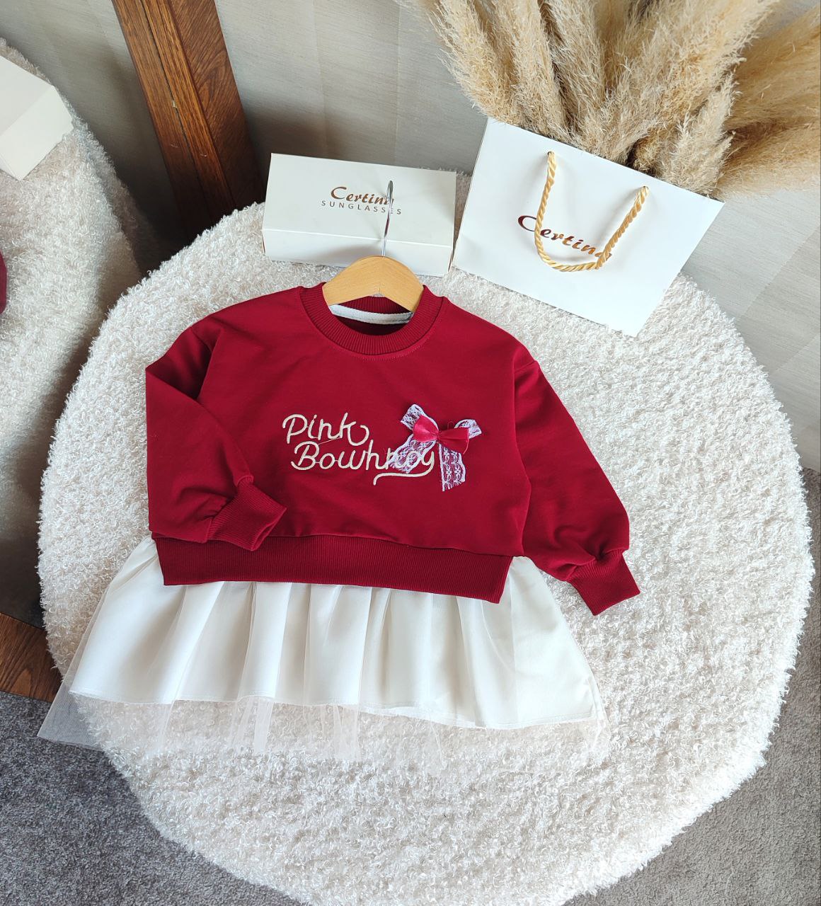 تونیک دخترانه دامن توری