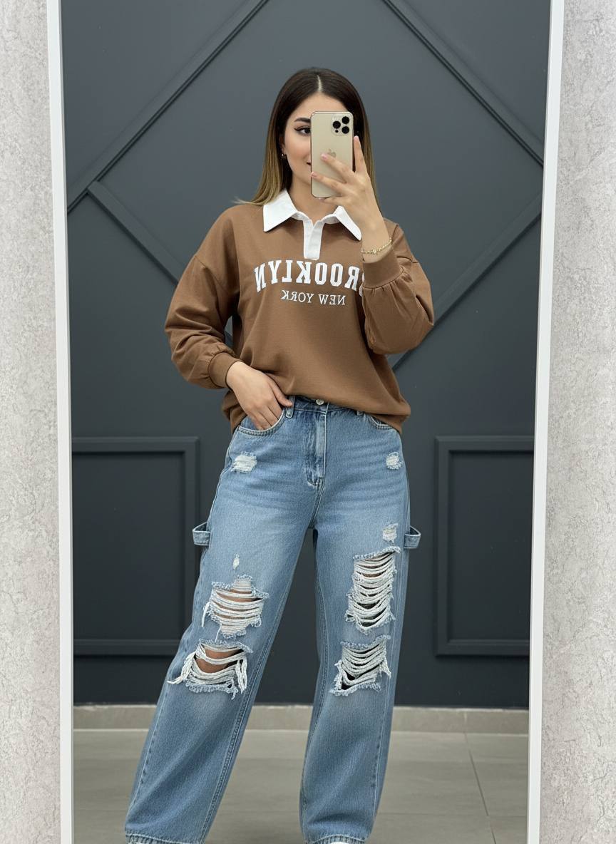 دورس زنانه یقه شکاری فری سایز۳۶ تا ۴۴