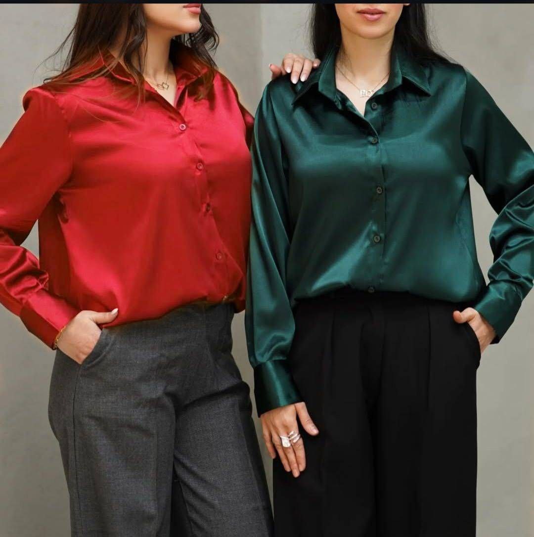 شومیز ساتن زنانه فری سایز